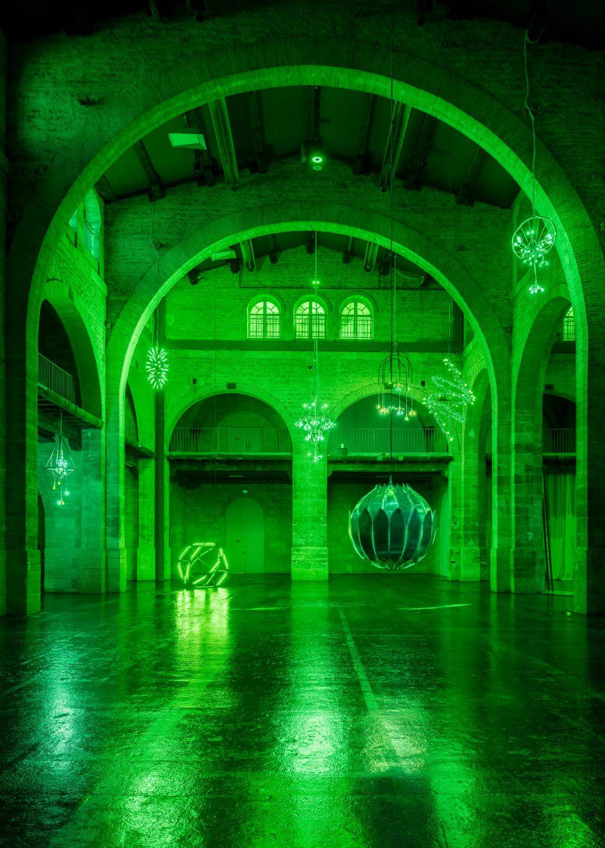 Vue de l'exposition Trevor Yeung "Jardin des neuf soleils". Photo : Arthur Péquin